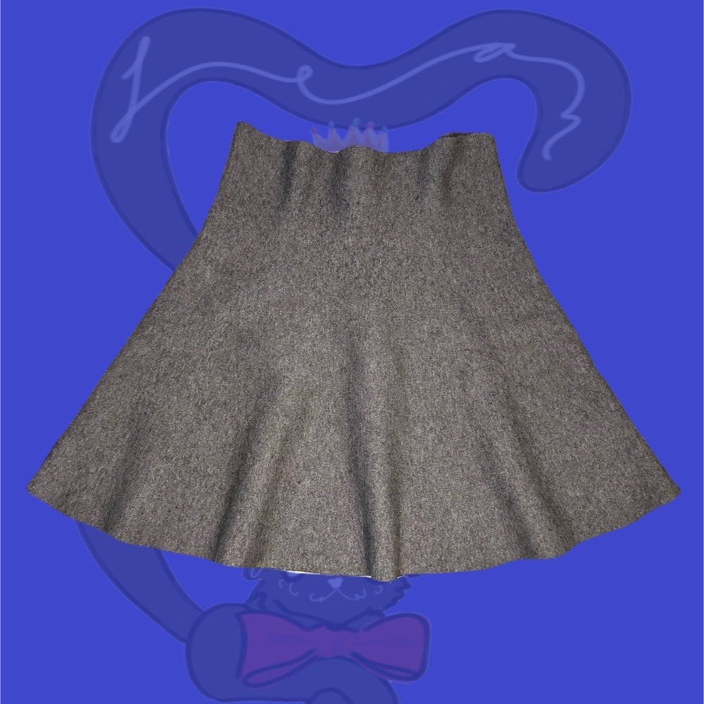 Zara Gray Mini Skater Skirt with Pleats